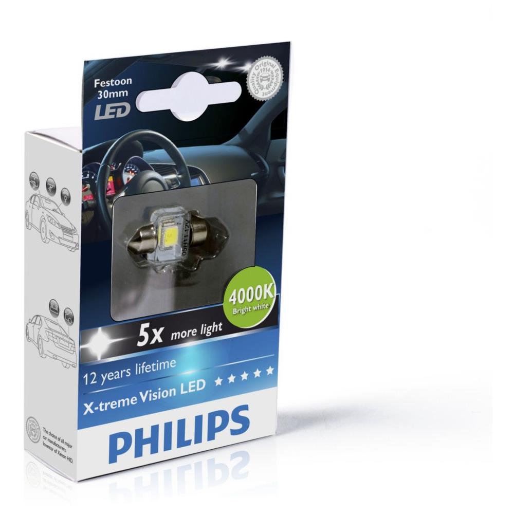 Massima illuminazione per gli interni della tua auto. Con la luminosità della luce a LED. Festoon C5W, 30 mm, bianco brillante, 4000 K. - Foto 1